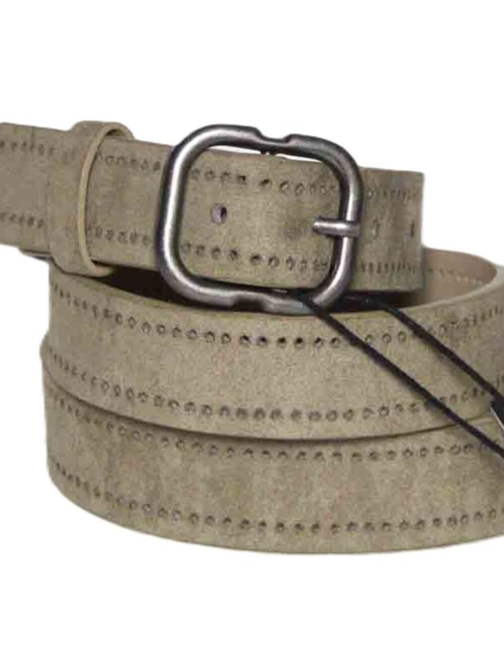 Pull & Bear Die Cut Belt Taupe Tan Men's Size 42, Fits 38-40